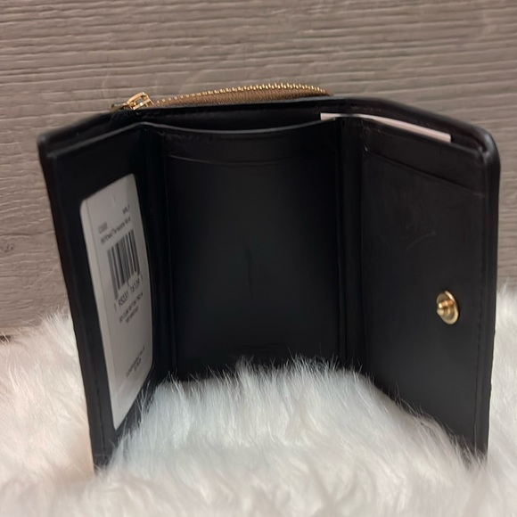 NWT Coach Small Trifold Wallet Colorblock Signature Khaki Terracotta with Rivet - Picture 3 of 11